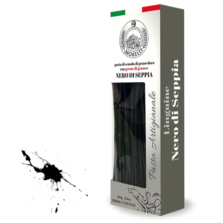 Cuttlefish ink-flavoured linguine pasta box 250gr