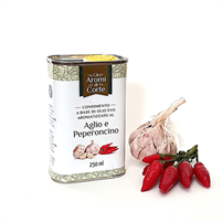 Olio EVO aromatizzato aglio e peperoncino lattina 250ml