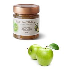 Organic green apple smith jam glass jar 300gr
