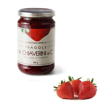 Strawberry extra jam glass jar 370gr