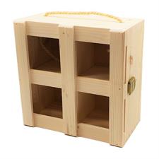 Box legno 4 vasetti 18,8x18,8x9,2cm