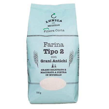 Farina tipo 2 con grani antichi macinata a pietra 500gr