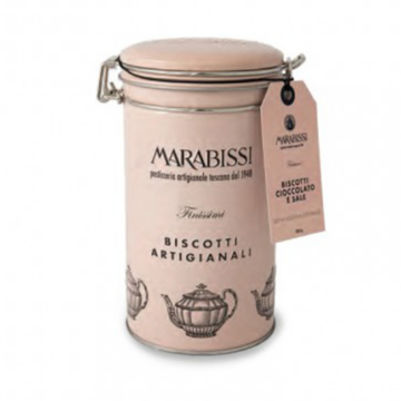 Artisan chocolate and salt cookies pink tin 200gr