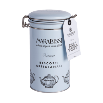 Artisan cookies cinnamon chocolate orange light blue tin 200gr
