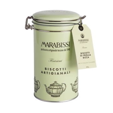 Biscotti artigianali di frolla ricca latta verde 200gr
